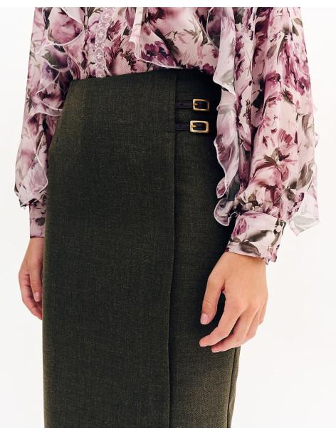 FOREL Φούστα pencil τύπου φάκελος 081.00.01.004-ΛΑΔΙ | BON FASHION