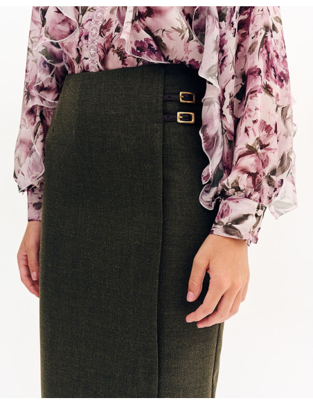 FOREL Φούστα pencil τύπου φάκελος 081.00.01.004-ΛΑΔΙ | BON FASHION