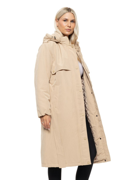 SPLENDID μακρύ μπουφάν με κουκούλα 54-101-035-ΜΠΕΖ| BON FASHION