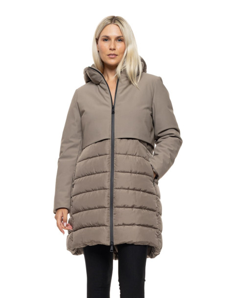 SPLENDID  μακρύ παλτό με κουκούλα 54-101-109-FANGO | BON FASHION