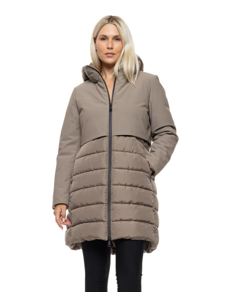 SPLENDID  μακρύ παλτό με κουκούλα 54-101-109-FANGO | BON FASHION