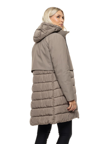 SPLENDID  μακρύ παλτό με κουκούλα 54-101-109-FANGO | BON FASHION