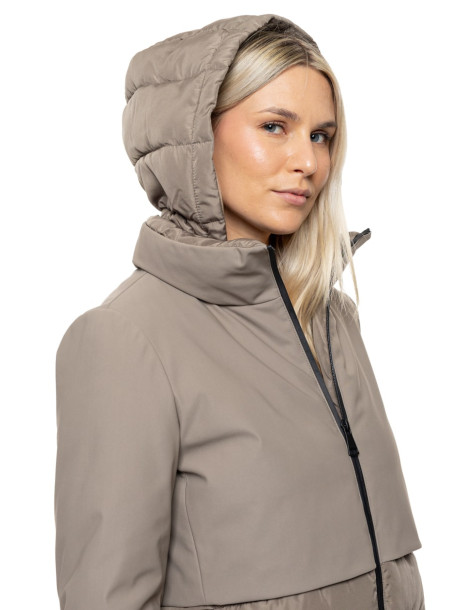 SPLENDID  μακρύ παλτό με κουκούλα 54-101-109-FANGO | BON FASHION