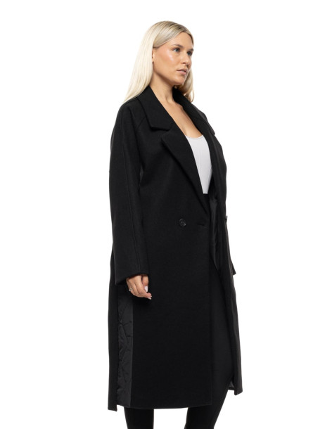 SPLENDID  μακρύ παλτό με κουκούλα 54-101-067-ΜΑΥΡΟ | BON FASHION
