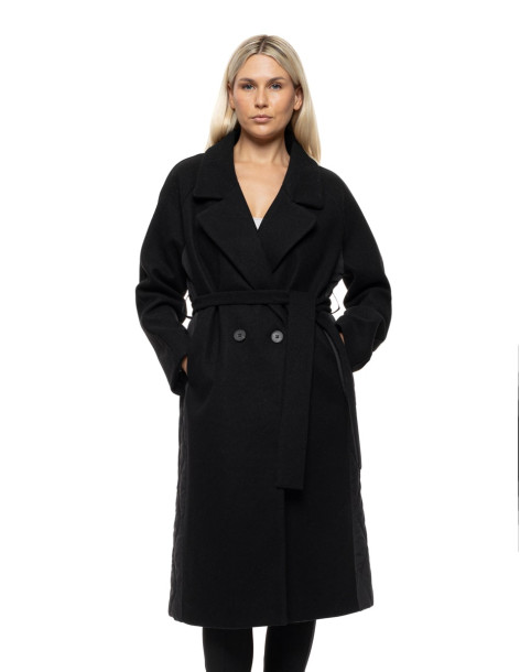 SPLENDID  μακρύ παλτό με κουκούλα 54-101-067-ΜΑΥΡΟ | BON FASHION