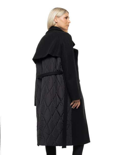 SPLENDID  μακρύ παλτό με κουκούλα 54-101-067-ΜΑΥΡΟ | BON FASHION
