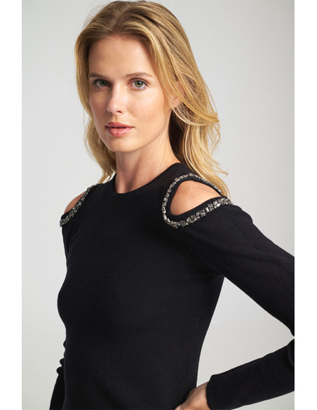 MIND MATTER VICTORIA SWEATER 25-02-09-009-BLACK | BON FASHION