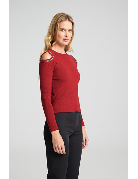 MIND MATTER VICTORIA SWEATER 25-02-09-009-CHERRY | BON FASHION