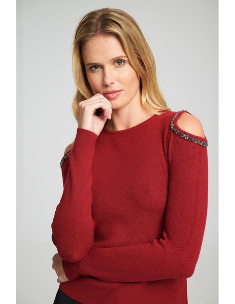 MIND MATTER VICTORIA SWEATER 25-02-09-009-CHERRY