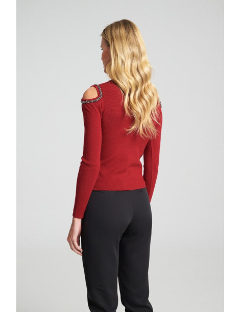 MIND MATTER VICTORIA SWEATER 25-02-09-009-CHERRY | BON FASHION