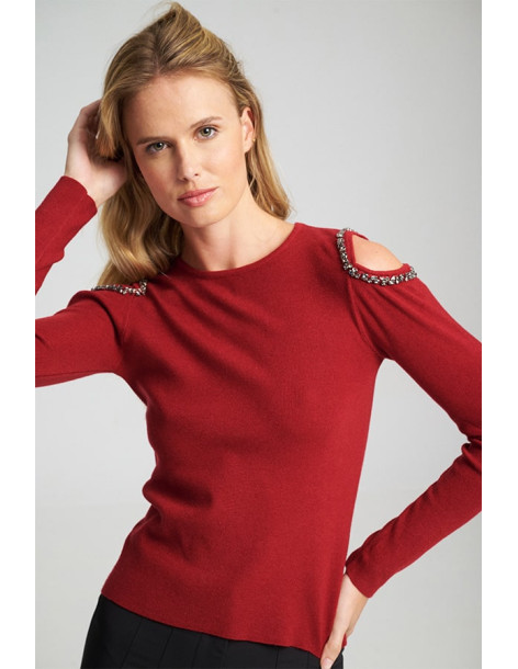 MIND MATTER VICTORIA SWEATER 25-02-09-009-CHERRY | BON FASHION