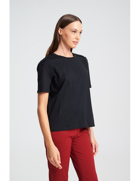 MIND MATTER CARA T-SHIRT 25-02-01-023-BLACK | BON FASHION