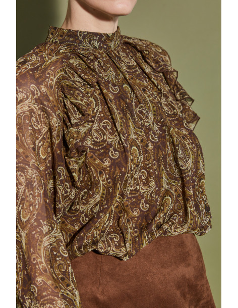 BON FASHION Flowy blouse with paisley print 25209-OLIVE 2