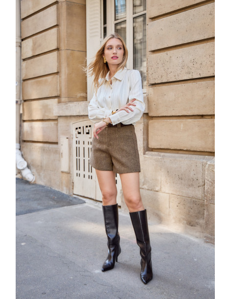 BON FASHION Flowy shirt CH370-ECRU | BON FASHION