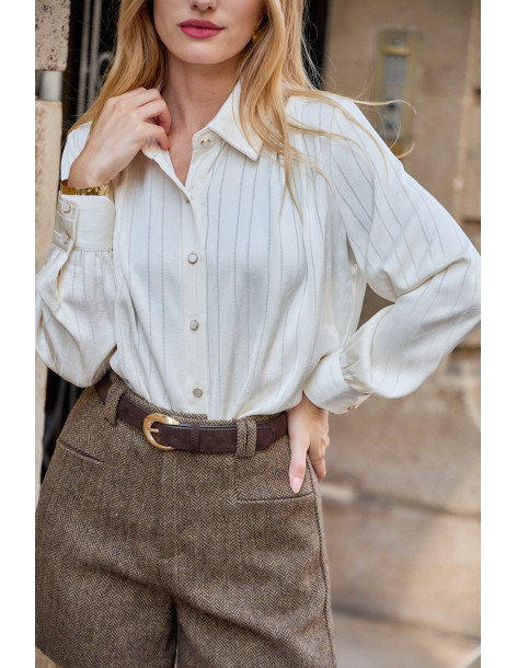 BON FASHION Flowy shirt CH370-ECRU 2