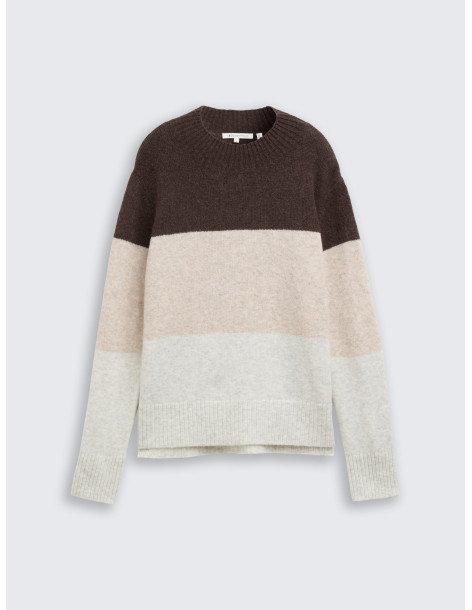TOM TAILOR Knitted sweater with colour blocking 1047880-39191 | BON FASHION