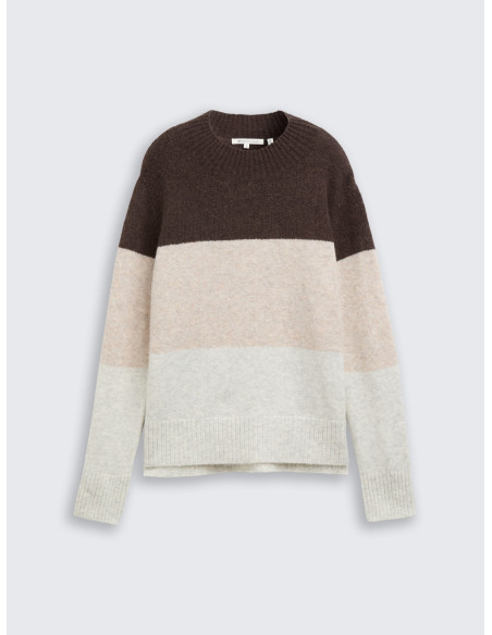 TOM TAILOR Knitted sweater with colour blocking 1047880-39191 | BON FASHION