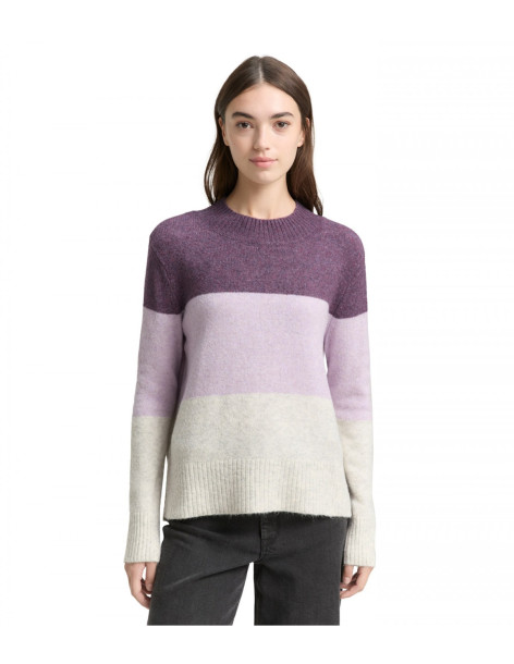 TOM TAILOR Knitted sweater with colour blocking 1047880-40023