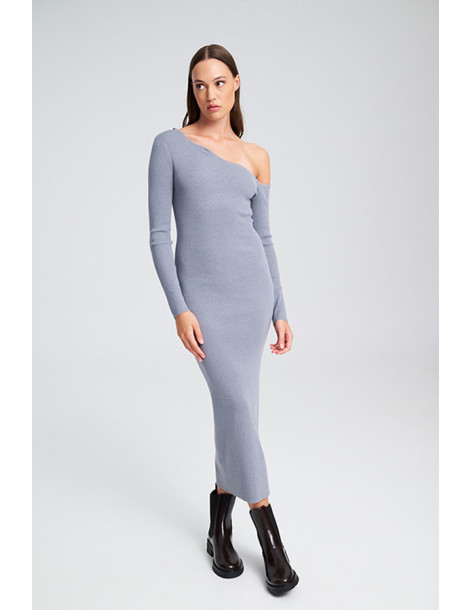 MIND MATTER JERRIN KNITTED DRESS 25-02-09-066-ΓΚΡΙ