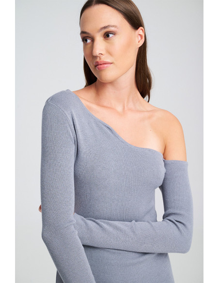 MIND MATTER ZELDA KNITTED DRESS 25-02-09-066-ΓΚΡΙ | BON FASHION