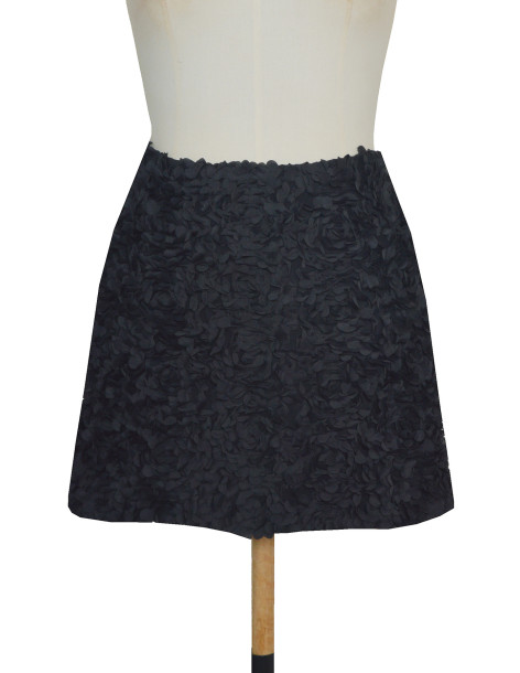 BON FASHION Floral 3D effect mini skirt 25086-BLACK