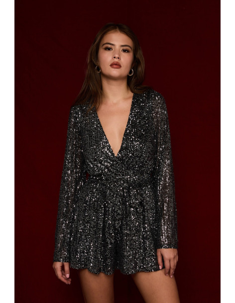 BON FASHION PLAYSUIT COM1588-SILVER | BON FASHION