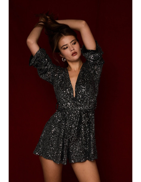 BON FASHION PLAYSUIT COM1588-SILVER | BON FASHION