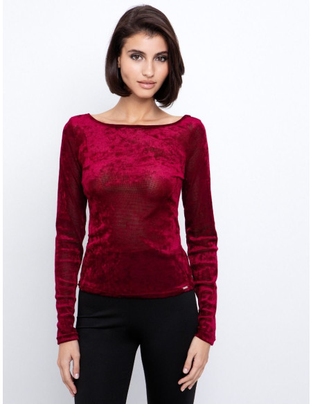 TOI & MOI Velvet μπλούζα 80-6762-225-ΜΠΟΡΝΤΩ