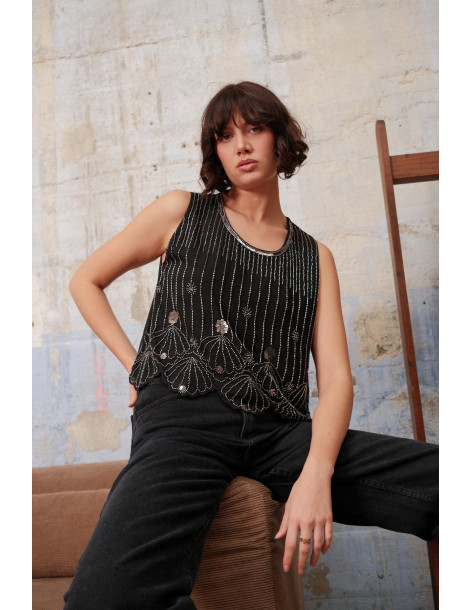 BON FASHION Tops 2554-BLACK 2