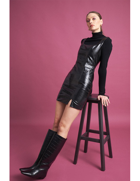 MIND MATTER MOGGY DRESS 25-02-07-057-BLACK | BON FASHION