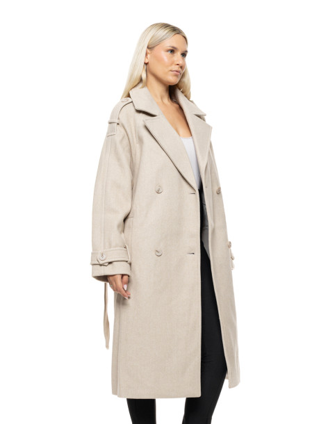 BISTON μακρύ παλτό 54-101-055-ΜΠΕΖ | BON FASHION