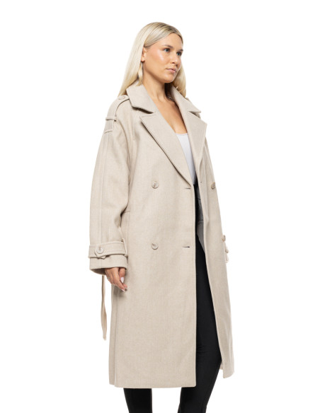 BISTON μακρύ παλτό 54-101-055-ΜΠΕΖ | BON FASHION