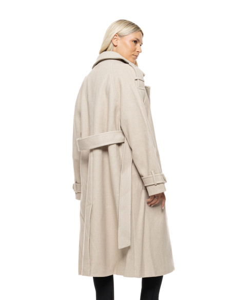 BISTON μακρύ παλτό 54-101-055-ΜΠΕΖ | BON FASHION