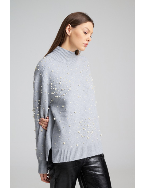 MIND MATTER GABRIELA SWEATER 25-02-09-051-GREY | BON FASHION