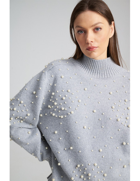 MIND MATTER GABRIELA SWEATER 25-02-09-051-GREY | BON FASHION