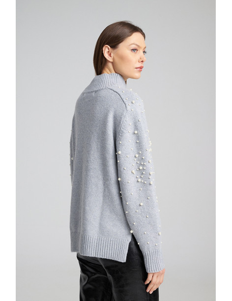 MIND MATTER GABRIELA SWEATER 25-02-09-051-GREY | BON FASHION