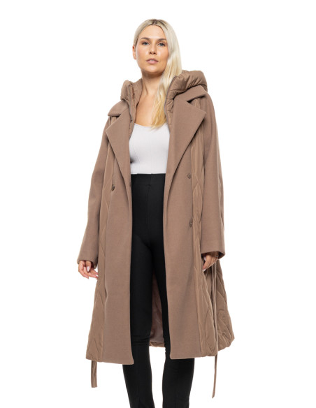 SPLENDID μακρύ μπουφάν 54-101-054-DARK BEIGE | BON FASHION