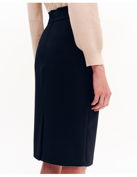 FOREL Φούστα κλασική pencil 081.00.01.002-ΜΑΥΡΟ | BON FASHION