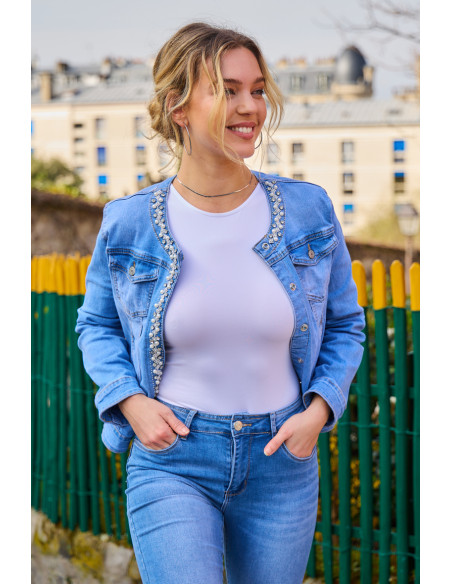 BON FASHION Denim jacket ALB1613-LIGHT BLUE