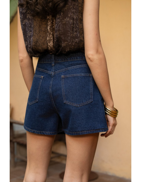 ORAIJE PARIS Short Skirt - Jadene JD523-RAW BLUE | BON FASHION