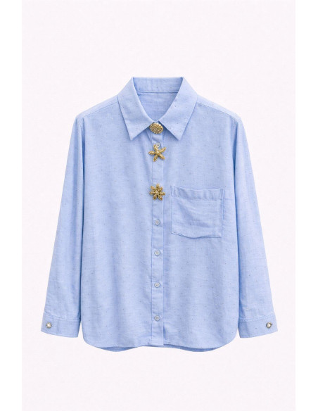 ATTRAIT PARIS Long-sleeve shirt 8656-BLUE