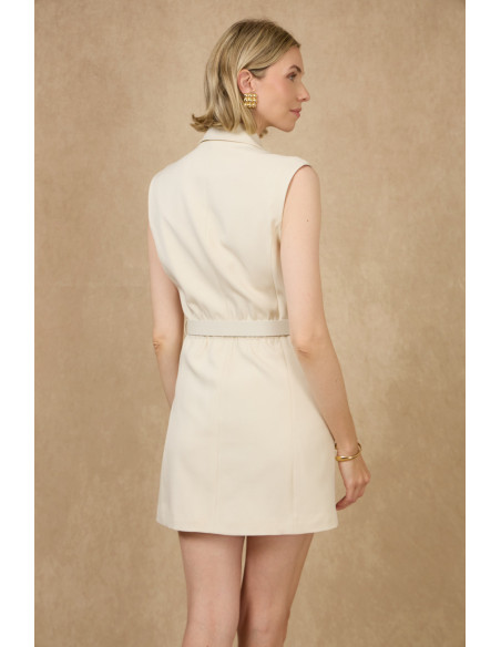 BON FASHION Sleeveless dress R137-ECRU | BON FASHION