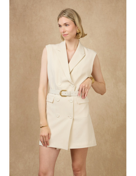 BON FASHION Sleeveless dress R137-ECRU | BON FASHION