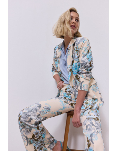 ENZZO Σακάκι-Παντελονι Cassie 261066-261067-ΣΙΕΛ | BON FASHION