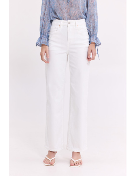 DONNA MARTHA Jean παντελόνι σε ίσια γραμμή 26524-1-ΑΣΠΡΟ | BON FASHION