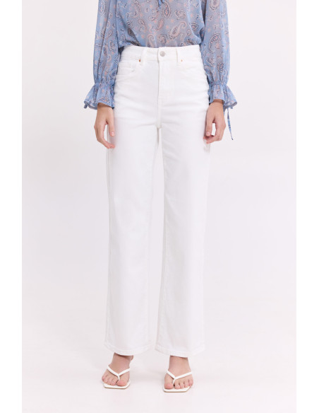 DONNA MARTHA Jean παντελόνι σε ίσια γραμμή 26524-1-ΑΣΠΡΟ | BON FASHION