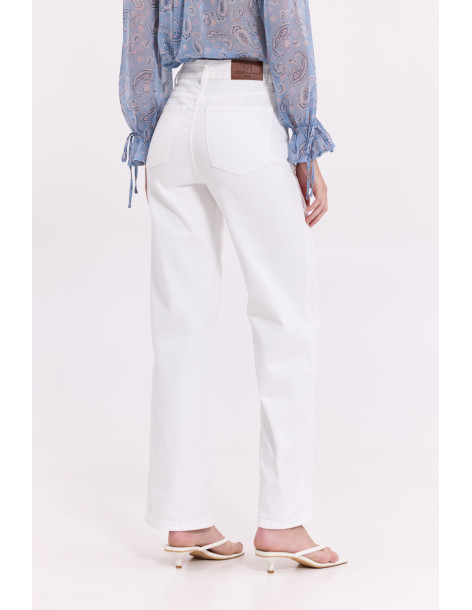 DONNA MARTHA Jean παντελόνι σε ίσια γραμμή 26524-1-ΑΣΠΡΟ | BON FASHION