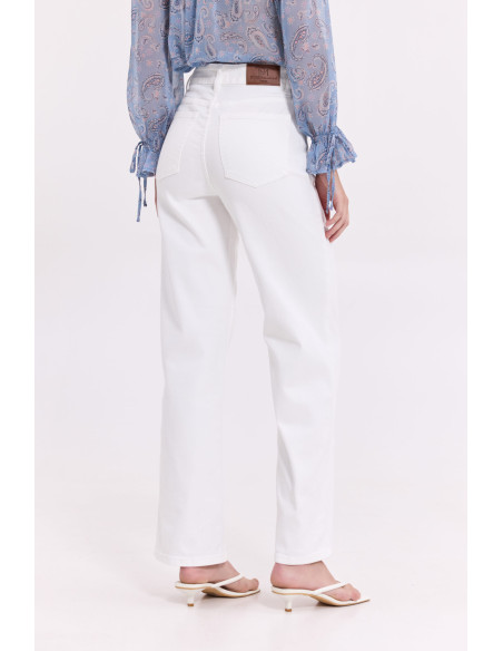 DONNA MARTHA Jean παντελόνι σε ίσια γραμμή 26524-1-ΑΣΠΡΟ | BON FASHION