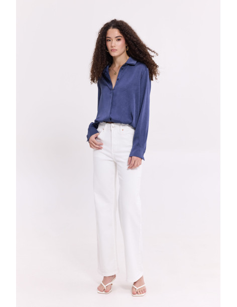 DONNA MARTHA Jean παντελόνι σε ίσια γραμμή 26524-1-ΑΣΠΡΟ | BON FASHION