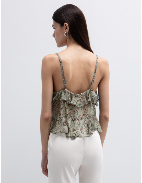 TOI & MOI Ruffle τοπ με τύπωμα λαχούρι 30-5773-126
